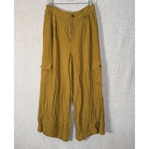 Madewell The Tall Harlow Wide-Leg Cargo Trouser Office Pant Yellow Size 12